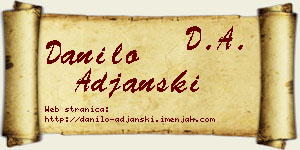 Danilo Ađanski vizit kartica